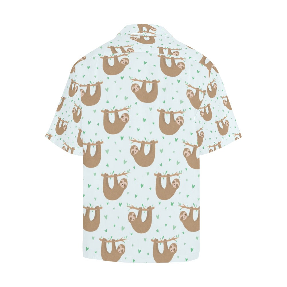 Sloth Print Design LKS308 Men's Hawaiian Shirt