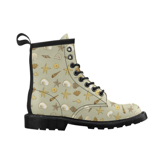 Seashell Beach Print Design LKS303 Women's Boots