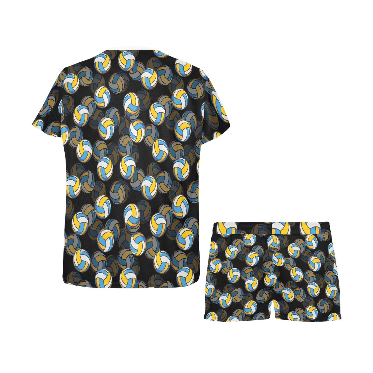 Volleyball Print Design LKS302 Women's Short Pajama Set