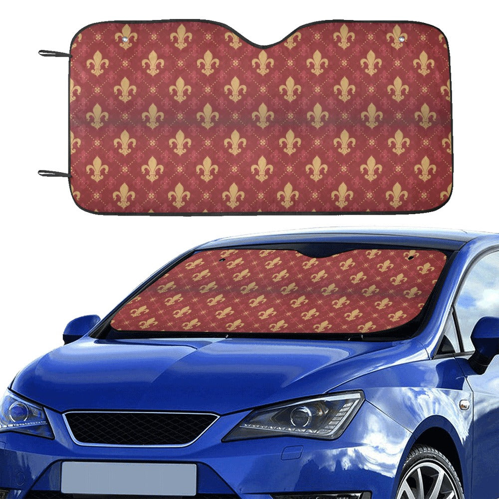 Fleur De Lis Print Design LKS401 Car front Windshield Sun Shade