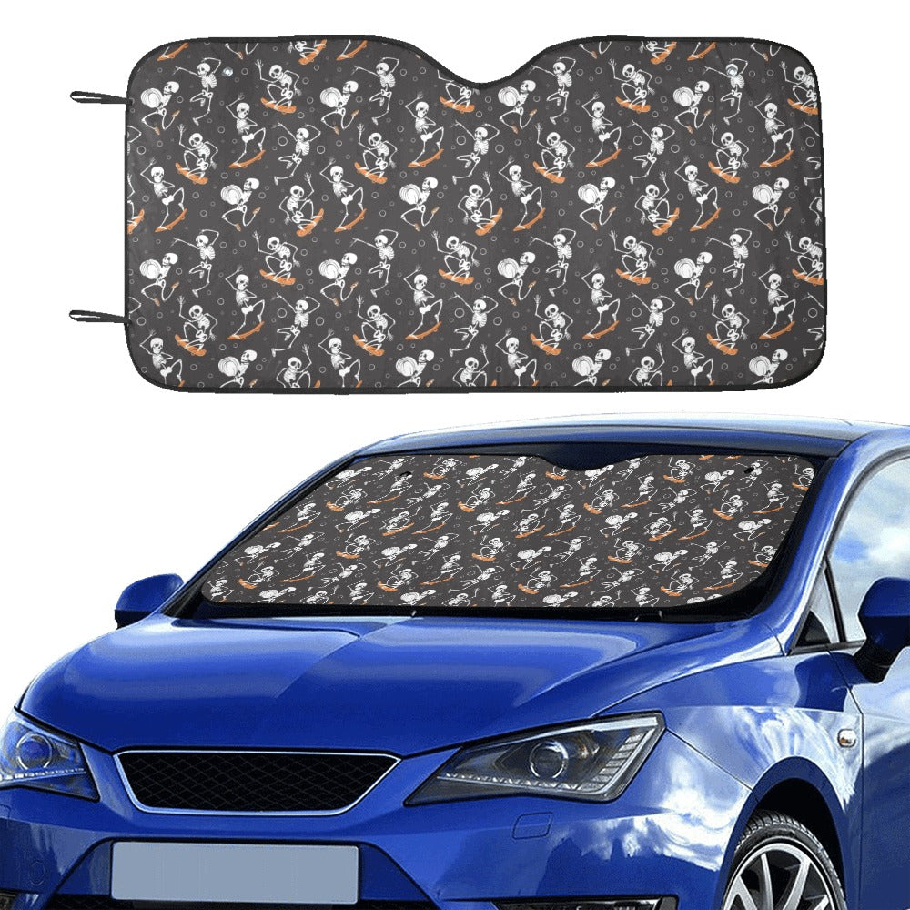 Skateboard With Skeleton Print Design LKS303 Car front Windshield Sun Shade