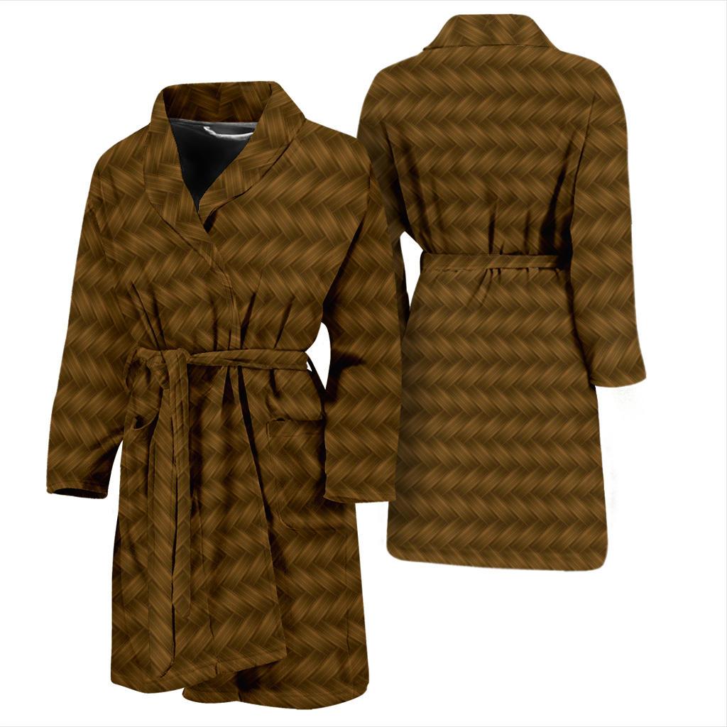 Cable Knit Pattern Print Design 02 Men Bathrobe-JORJUNE.COM