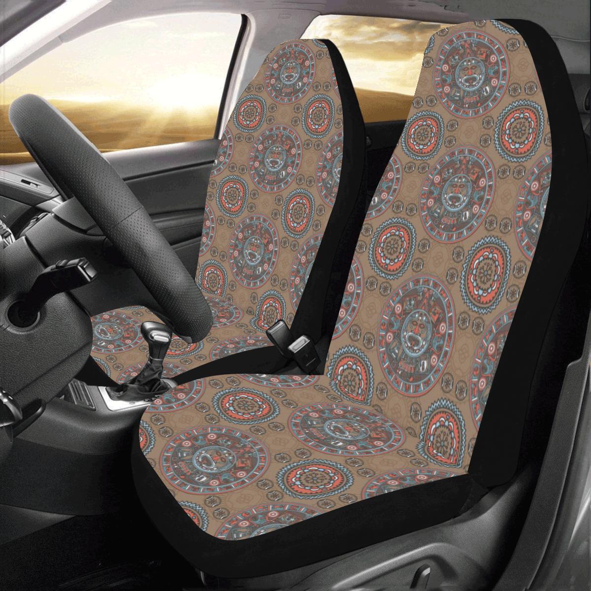 Calendar Aztec Pattern Print Design 03 Car Seat Covers (Set of 2)-JORJUNE.COM