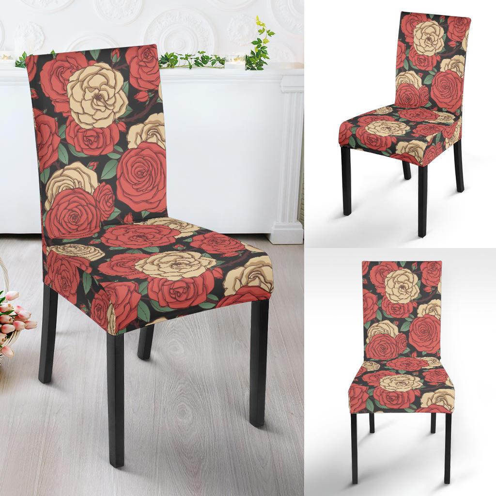Camellia Pattern Print Design CM01 Dining Chair Slipcover-JORJUNE.COM