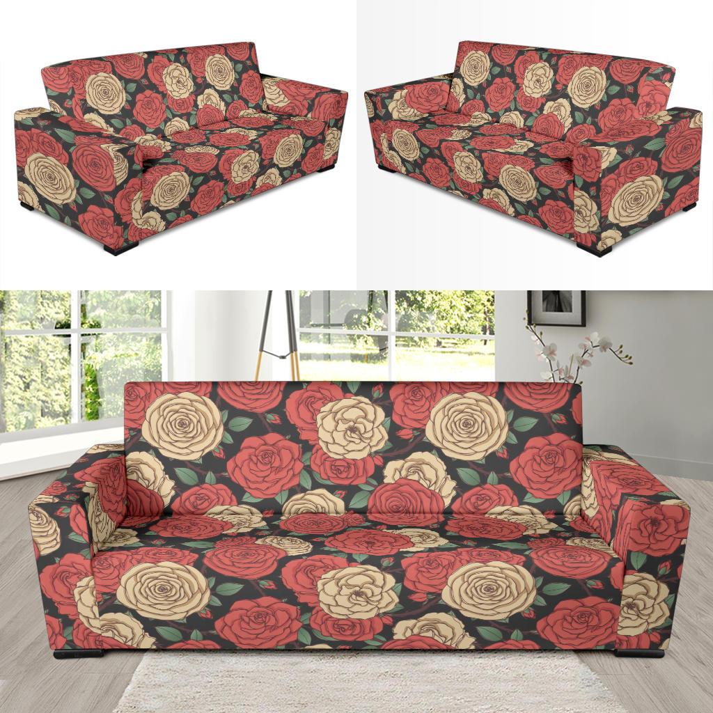 Camellia Pattern Print Design CM01 Sofa Slipcover-JORJUNE.COM