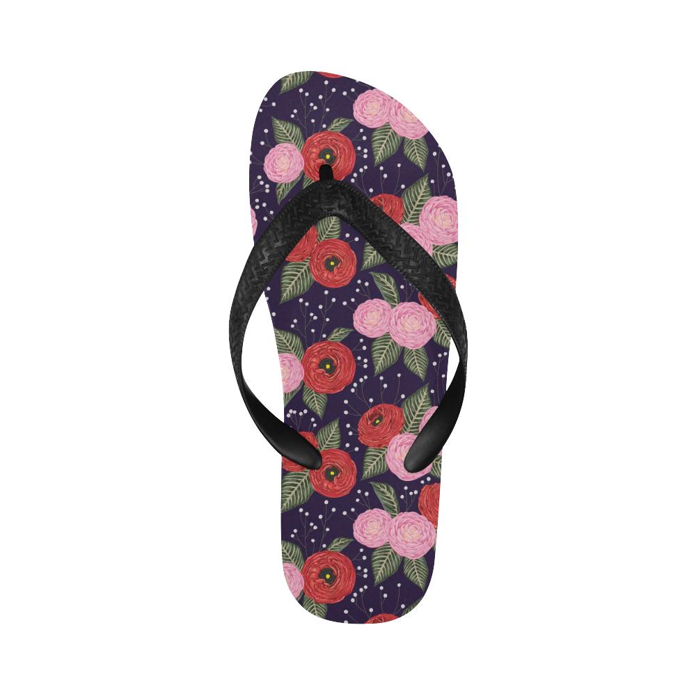 Camellia Pattern Print Design CM02 Flip Flops-JorJune