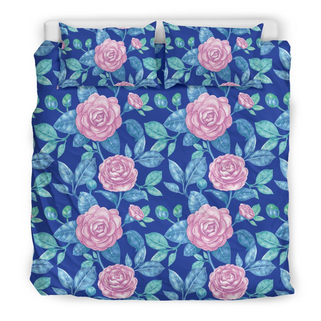 Camellia Pattern Print Design CM05 Duvet Cover Bedding Set-JORJUNE.COM