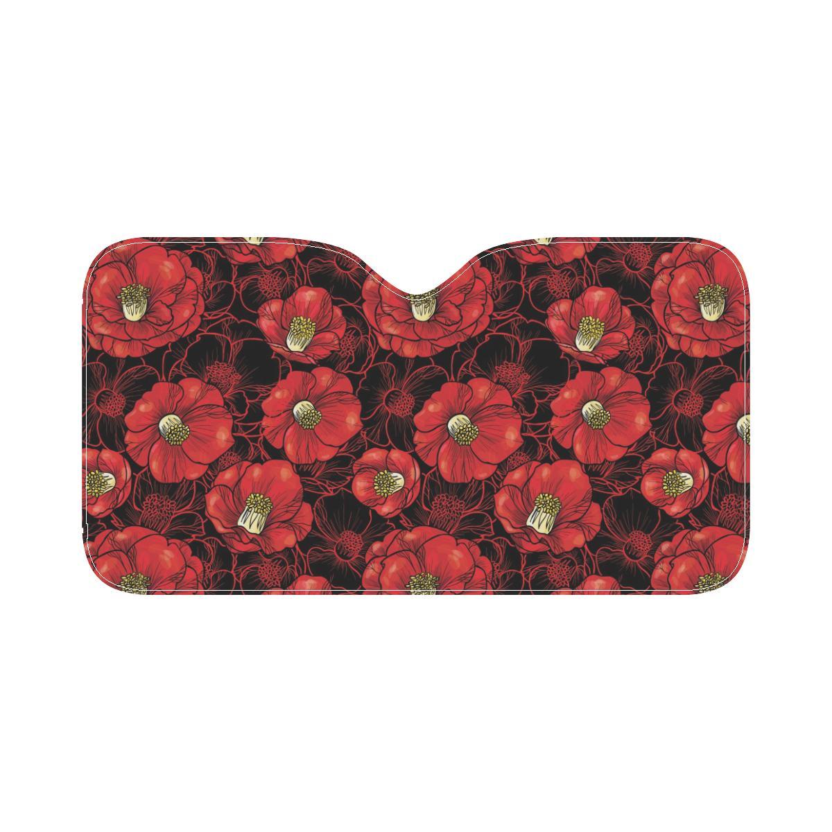 Camellia Pattern Print Design CM06 Car Sun Shade-JorJune