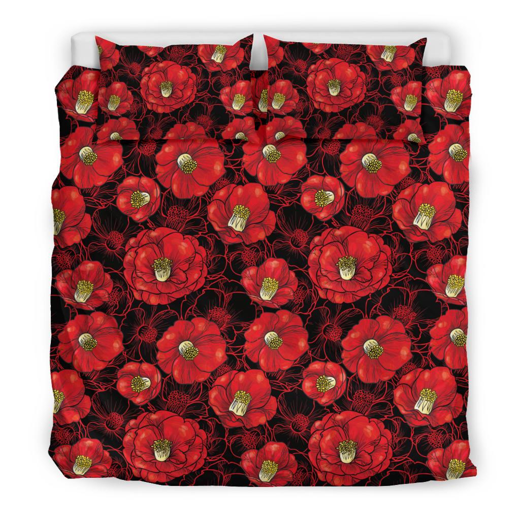 Camellia Pattern Print Design CM06 Duvet Cover Bedding Set-JORJUNE.COM