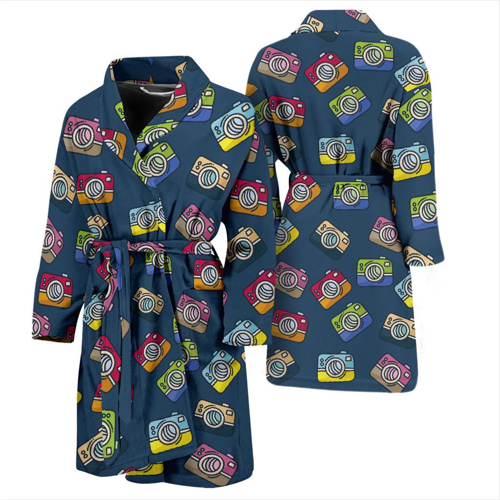 Camera Pattern Print Design 03 Men Bathrobe-JORJUNE.COM