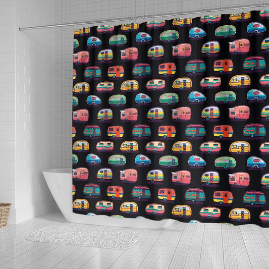 Camper Camping Pattern Shower Curtain