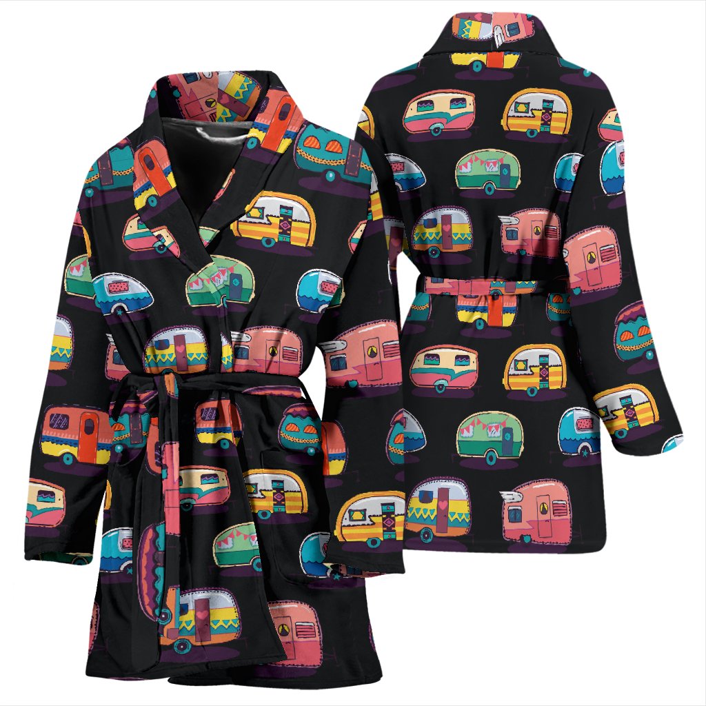Camper Camping Pattern Women Bath Robe