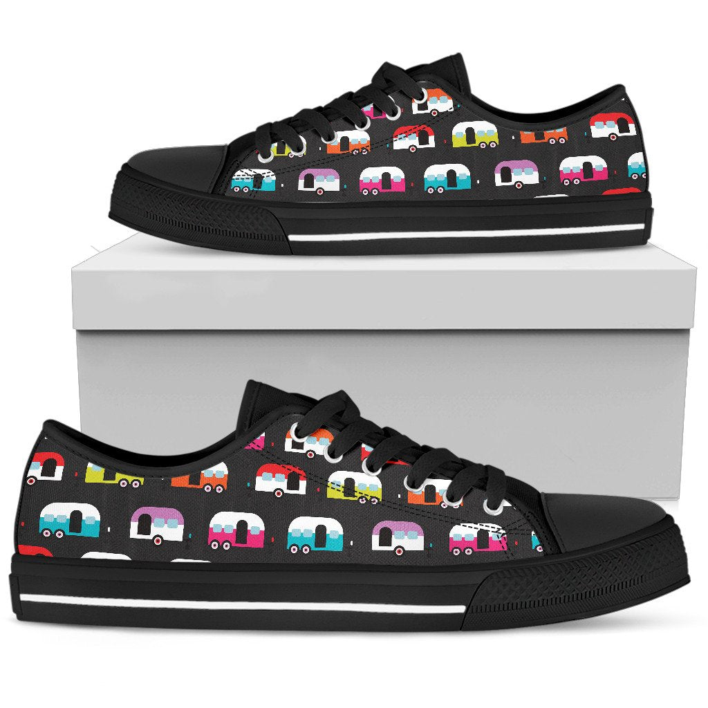 Camper Caravan Pattern Men Low Top Shoes