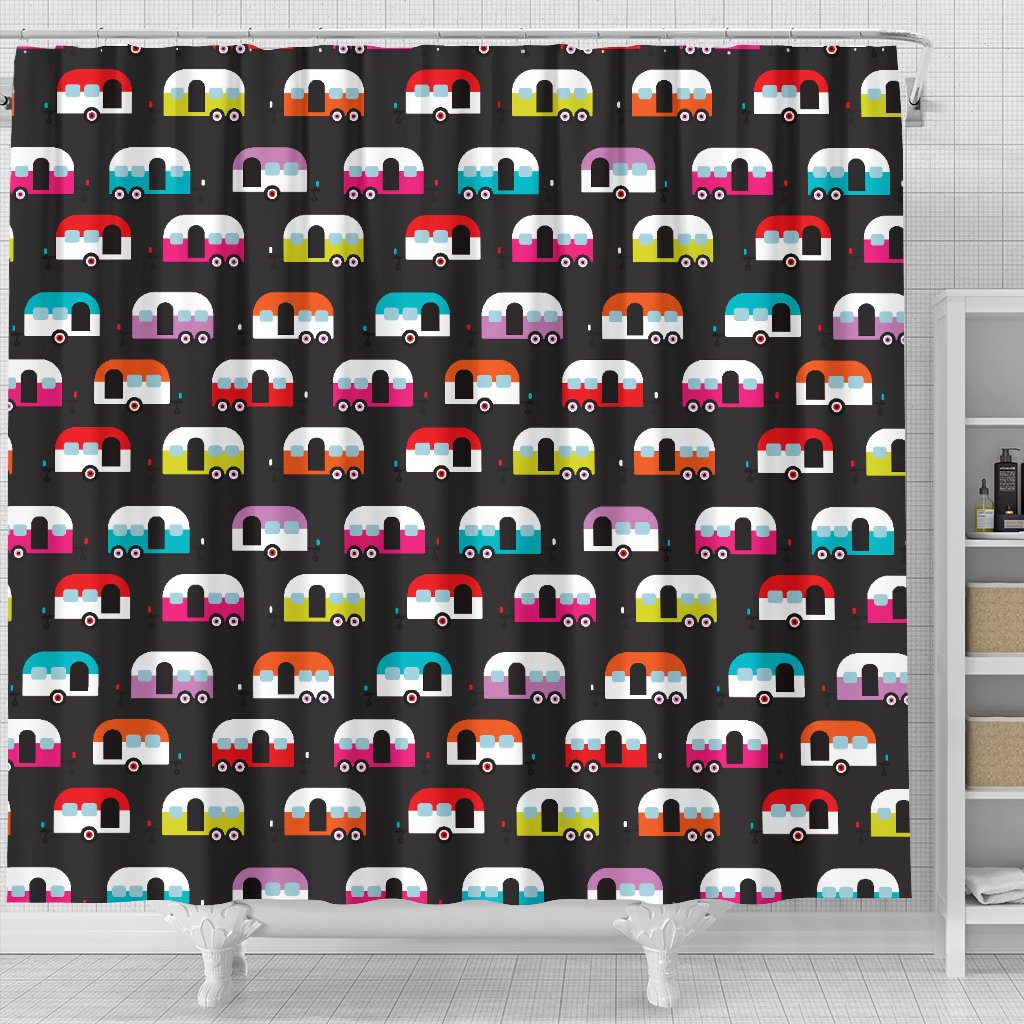 Camper Caravan Pattern Shower Curtain