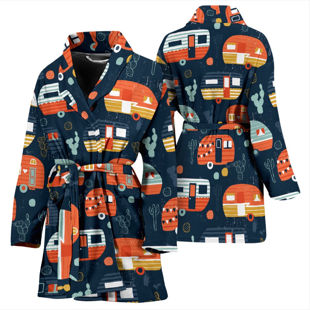 Camper Caravan Print Pattern Women Bath Robe