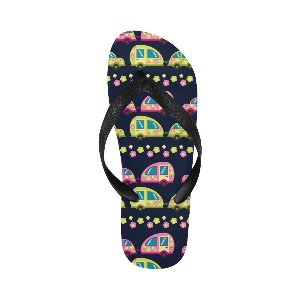 Camper Cute Camping Design No 3 Print Flip Flops-JorJune