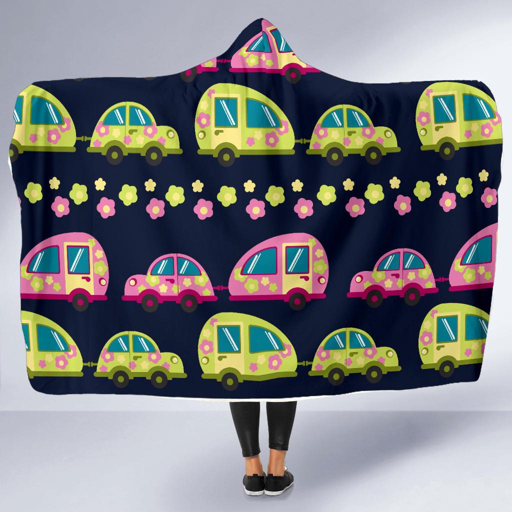 Camper Cute Camping Design No 3 Print Hooded Blanket-JORJUNE.COM