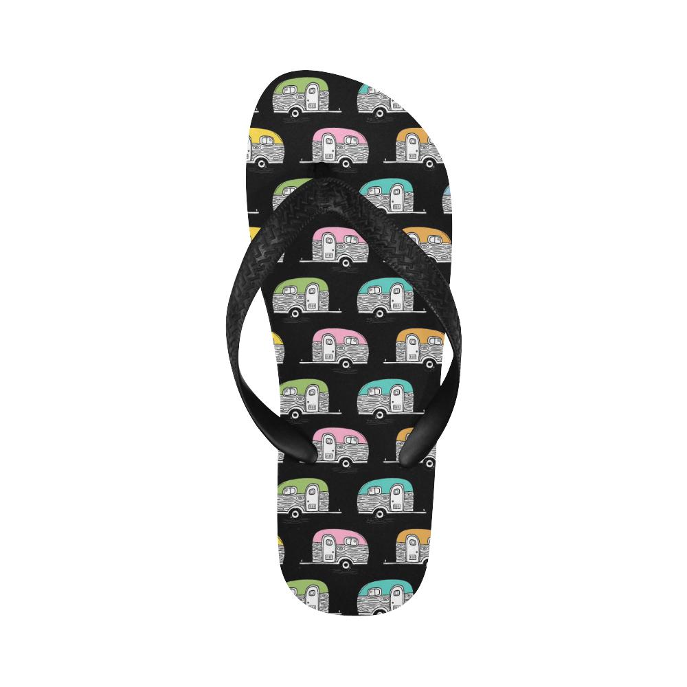 Camper Pattern Camping Themed No 2 Print Flip Flops-JorJune