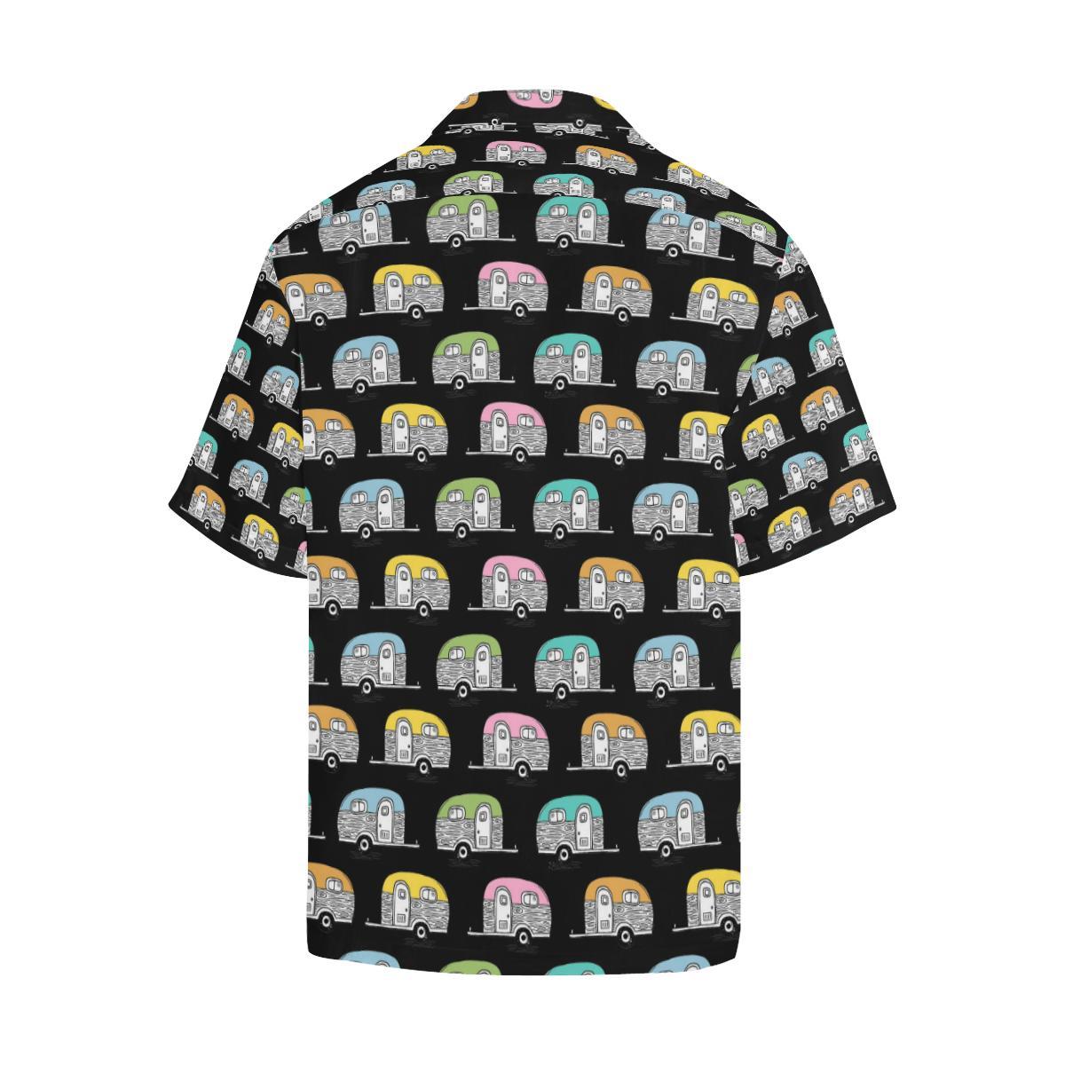 Camper Pattern Camping Themed No 2 Print Men Hawaiian Shirt-JorJune