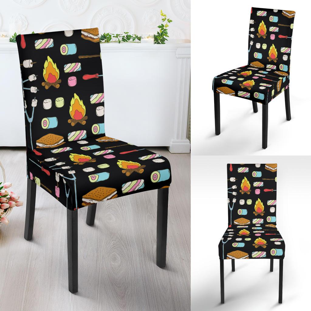 Camping Campfire Marshmallows Dining Chair Slipcover-JORJUNE.COM