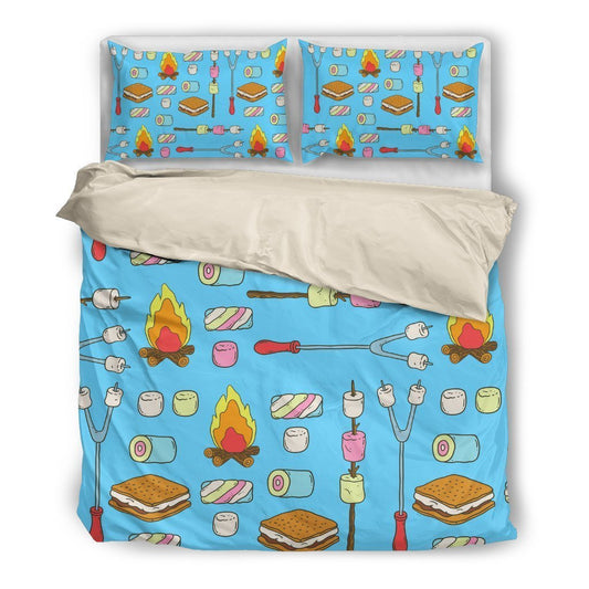 Marshmallows Campfire Duvet Cover Bedding Set