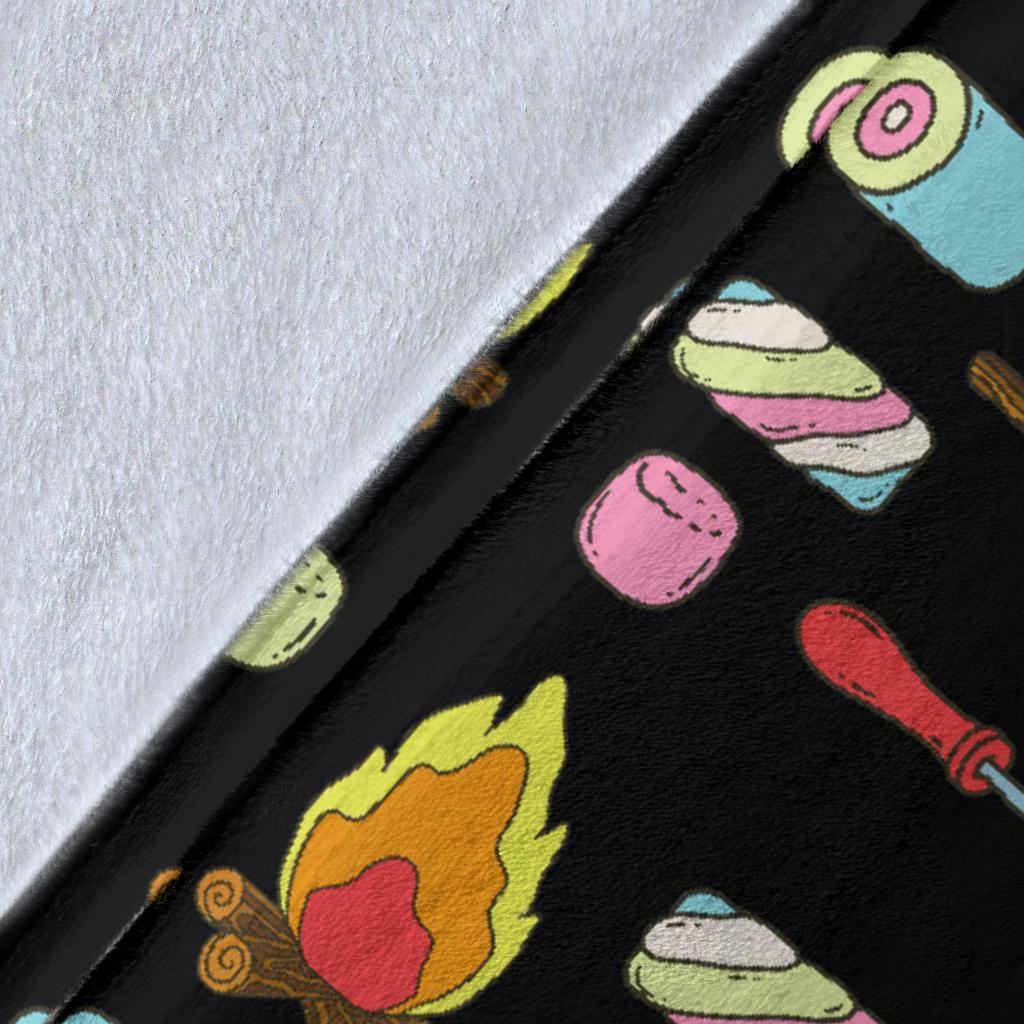 Camping Campfire Marshmallows Fleece Blanket