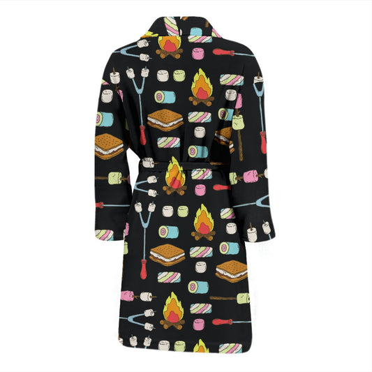 Camping Campfire Marshmallows Men Bath Robe
