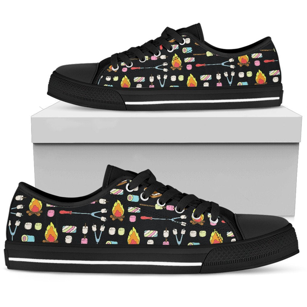 Camping Campfire Marshmallows Men Low Top Shoes