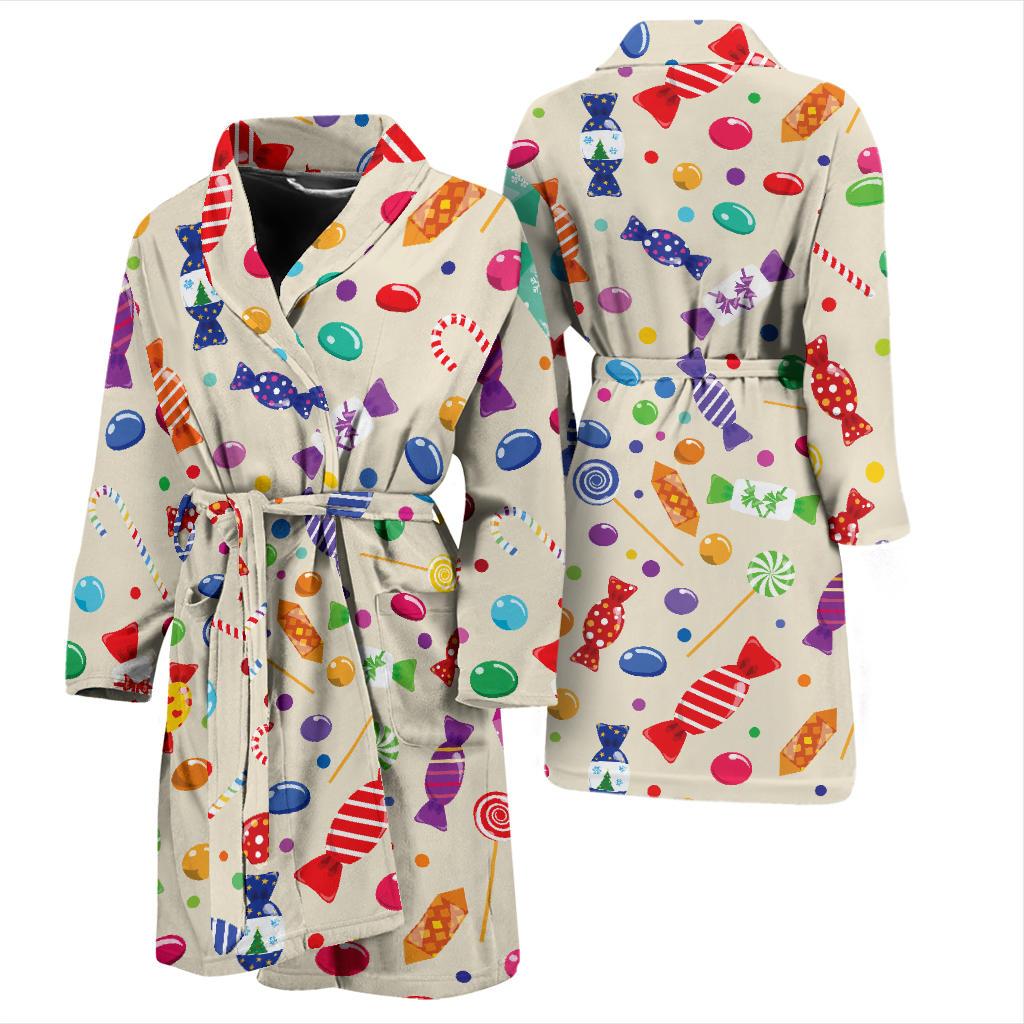 Candy Pattern Print Design 04 Men Bathrobe-JORJUNE.COM