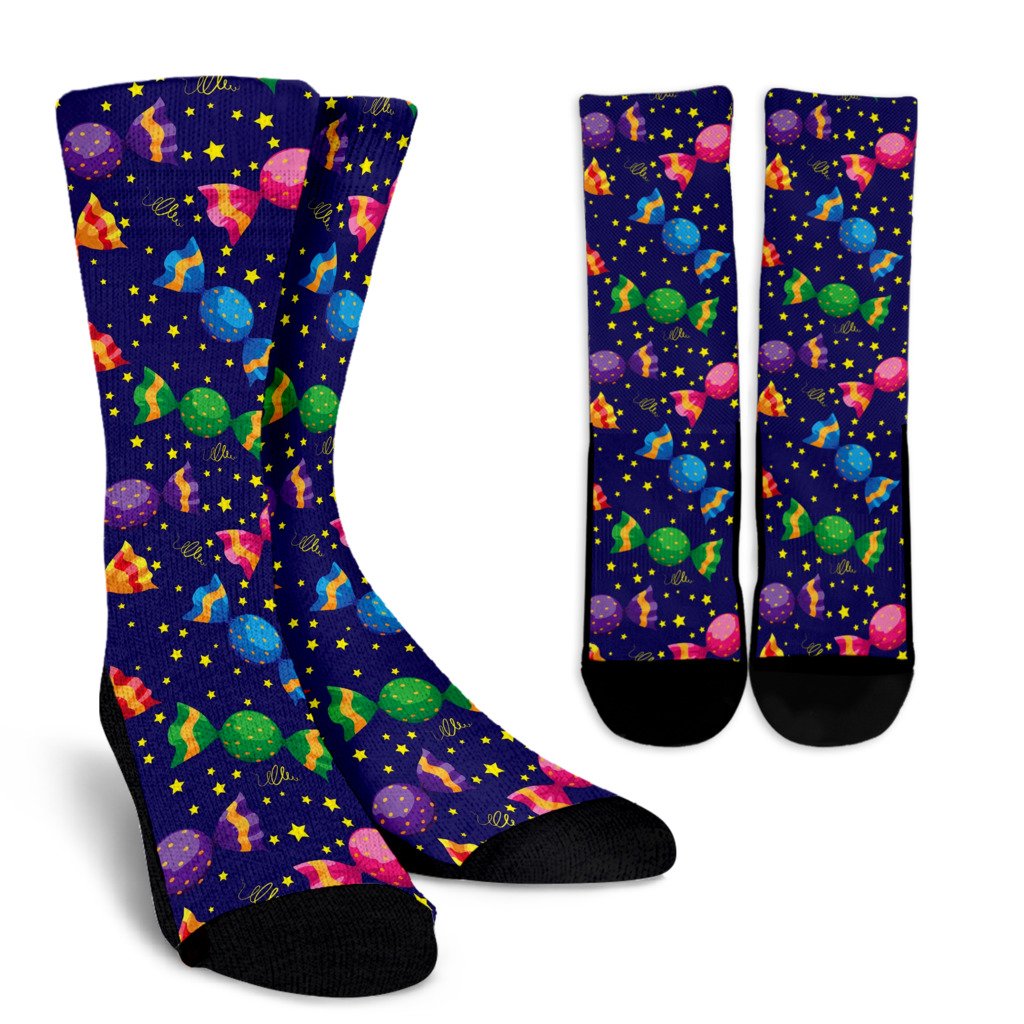 Candy Pattern Print Design CA06 Crew Socks-JORJUNE.COM