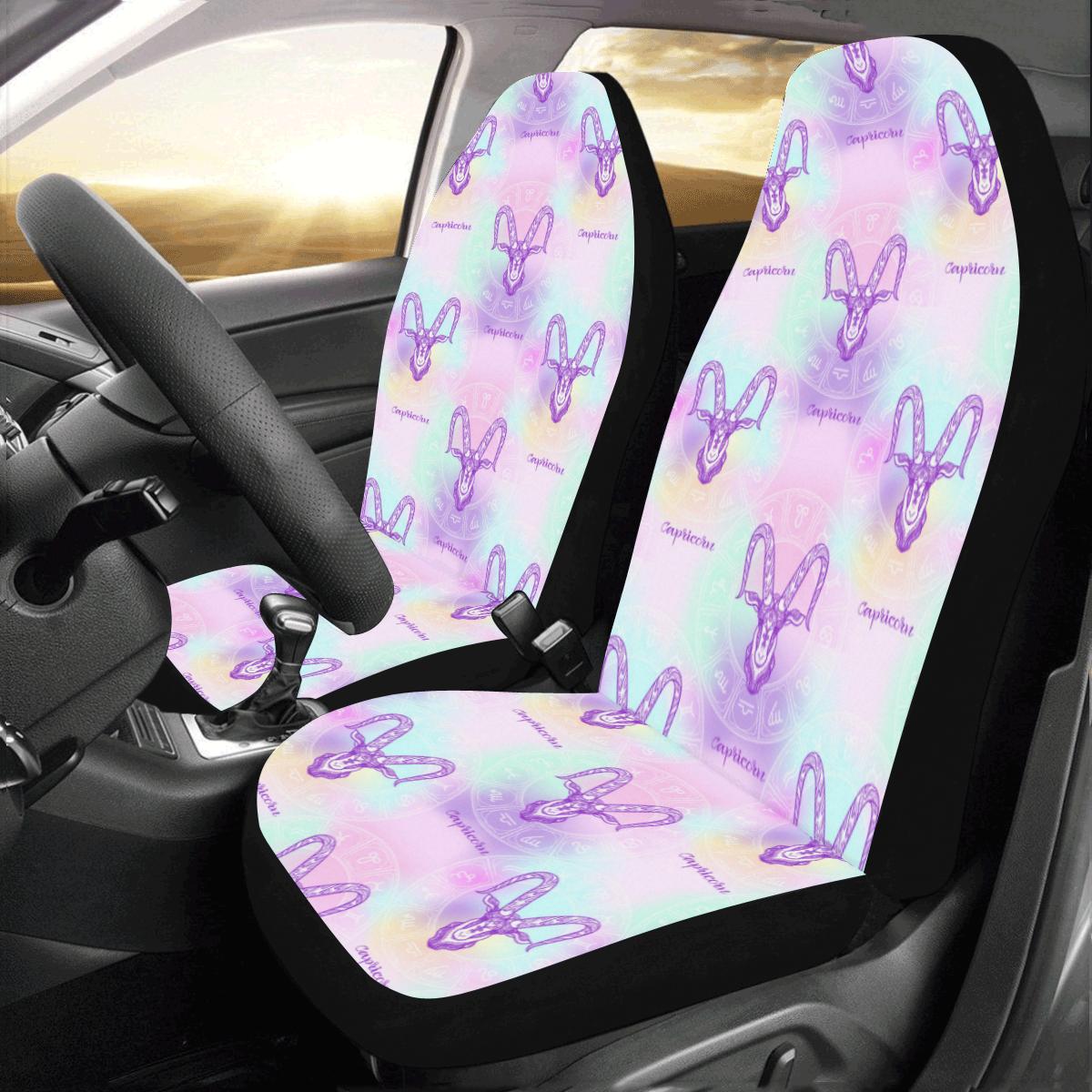 Capricorn Zodiac Pattern Print Design 02 Car Seat Covers (Set of 2)-JORJUNE.COM