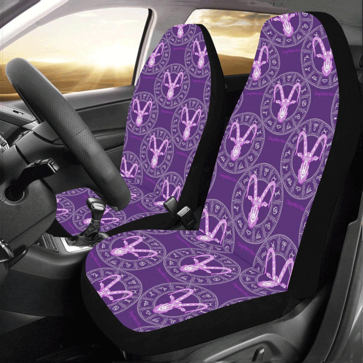 Capricorn Zodiac Pattern Print Design 04 Car Seat Covers (Set of 2)-JORJUNE.COM