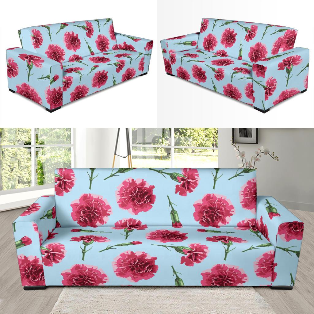 Carnations Pattern Print Design CN01 Sofa Slipcover-JORJUNE.COM