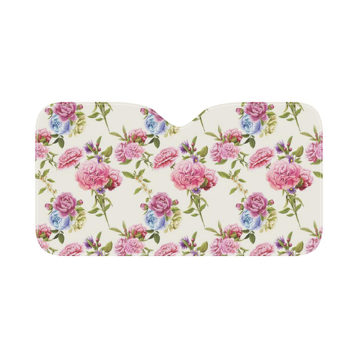 Carnations Pattern Print Design CN02 Car Sun Shade-JorJune