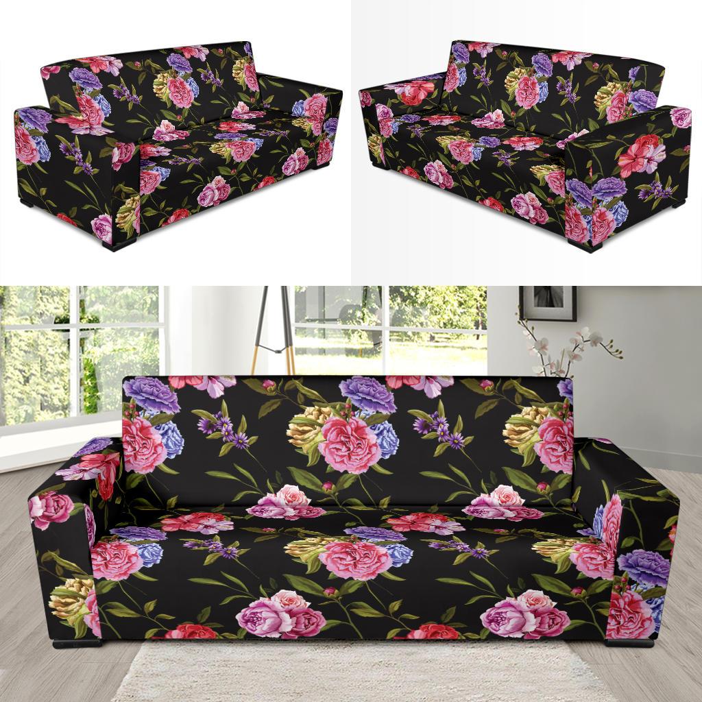 Carnations Pattern Print Design CN05 Sofa Slipcover-JORJUNE.COM