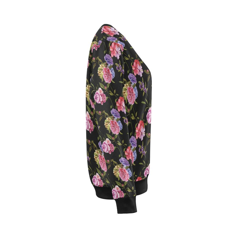 Carnations Pattern Print Design CN05 Women Long Sleeve Sweatshirt-JorJune