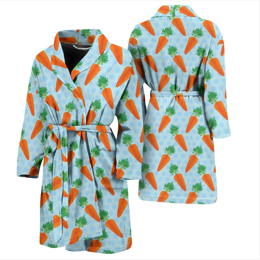 Carrot Pattern Print Design 01 Men Bathrobe-JORJUNE.COM