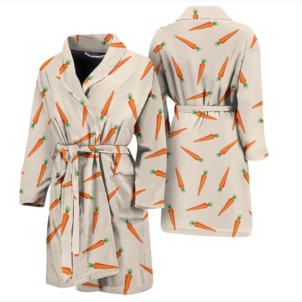 Carrot Pattern Print Design 07 Men Bathrobe-JORJUNE.COM