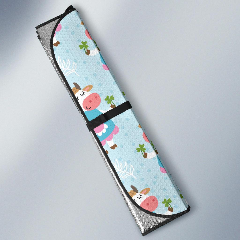 Cattle Happy Pattern Print Design 03 Car Sun Shade-JORJUNE.COM