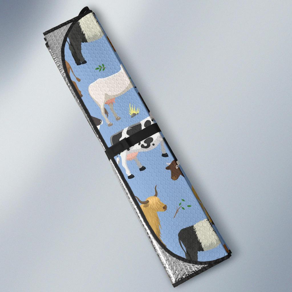 Cattle Pattern Print Design 02 Car Sun Shade-JORJUNE.COM