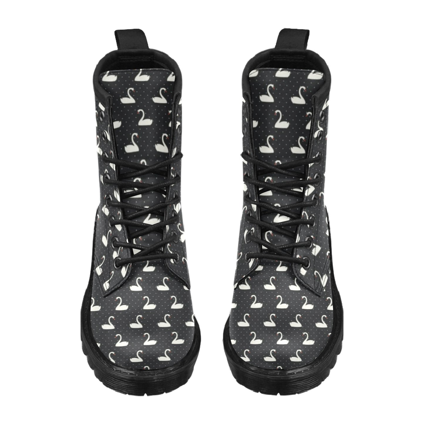 Swan Print Design LKS401 Women's Boots
