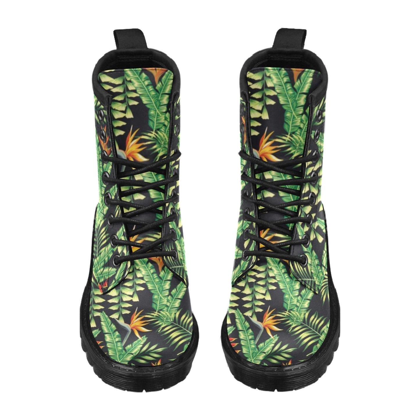Hawaiian Flower Tropical Palm Leaves Women's Boots