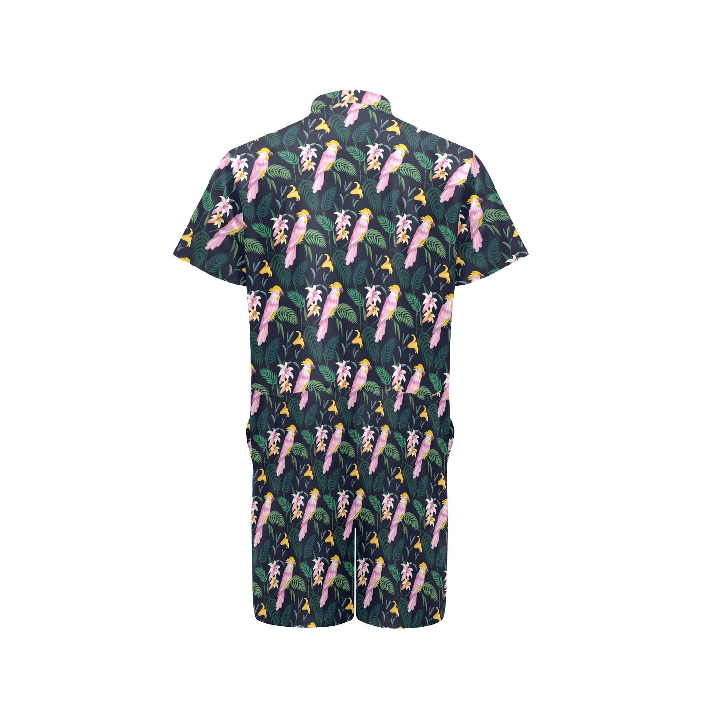Cockatoo Pattern Print Design 03 Men's Romper