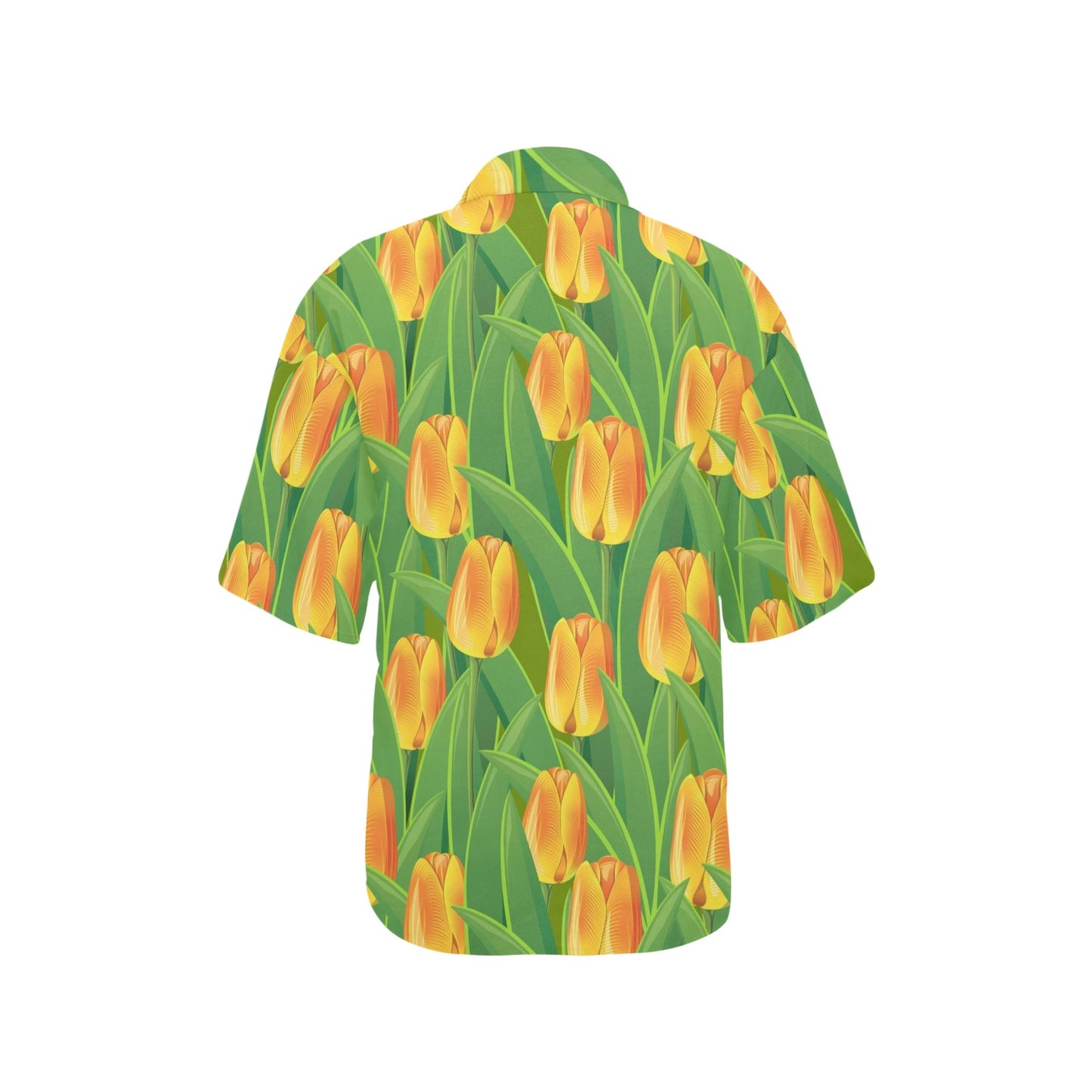 Tulip Orange Pattern Print Design TP07 Women's Hawaiian Shirt
