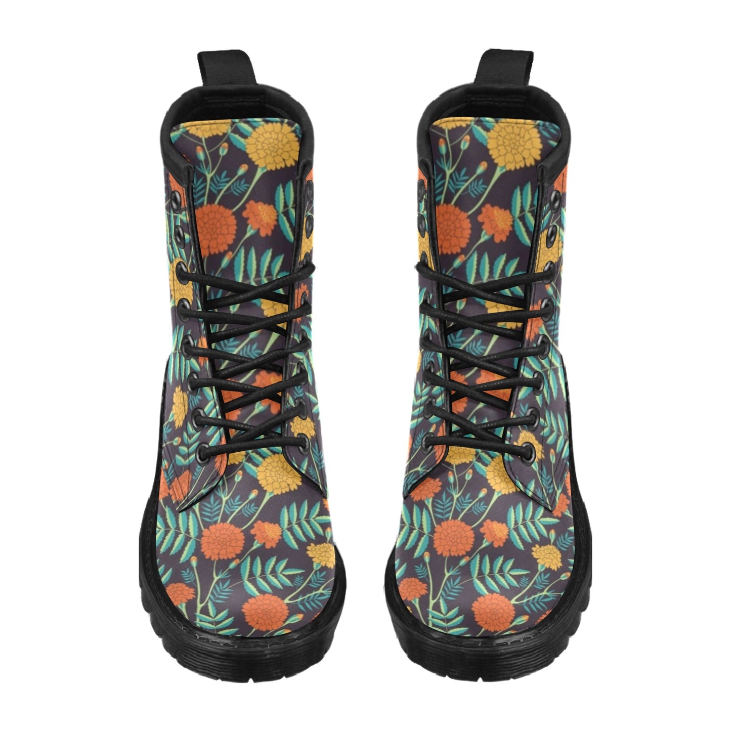 Marigold Pattern Print Design MR01 Women's Boots