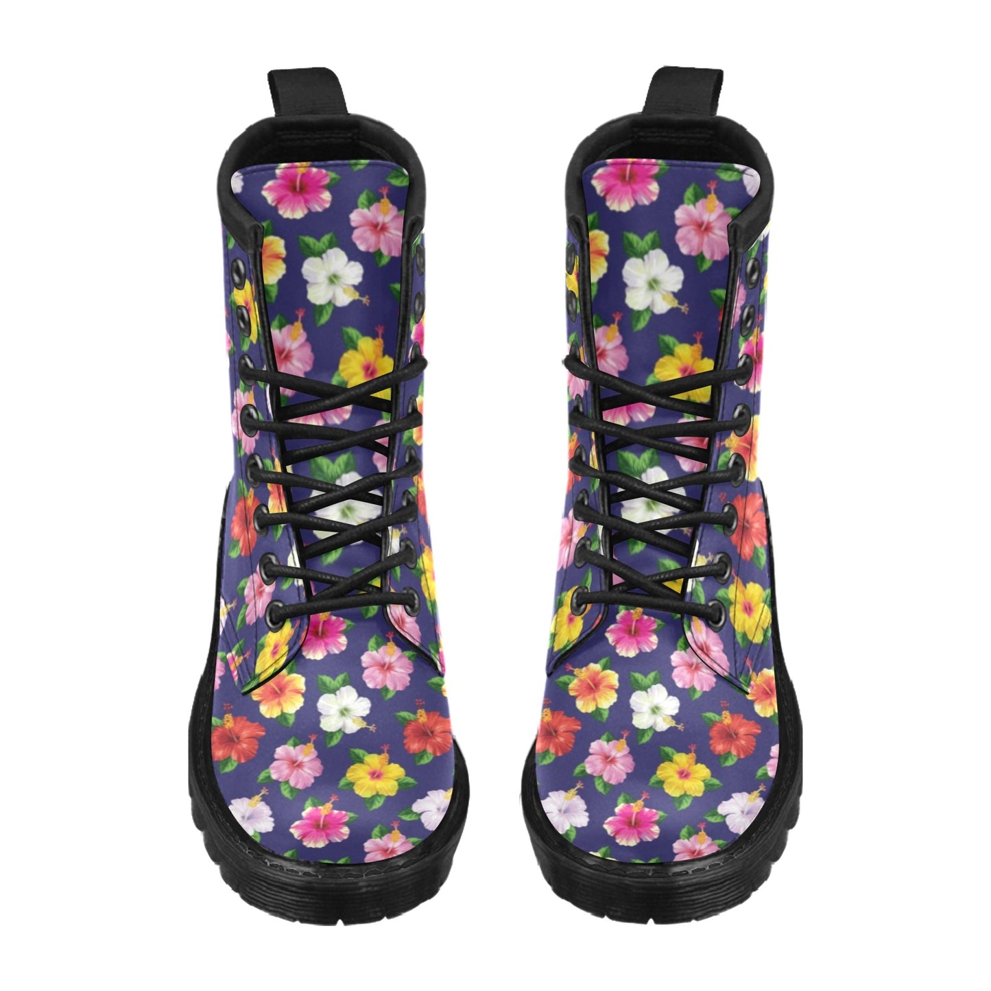 Hibiscus Colorful Print Design LKS301 Women's Boots