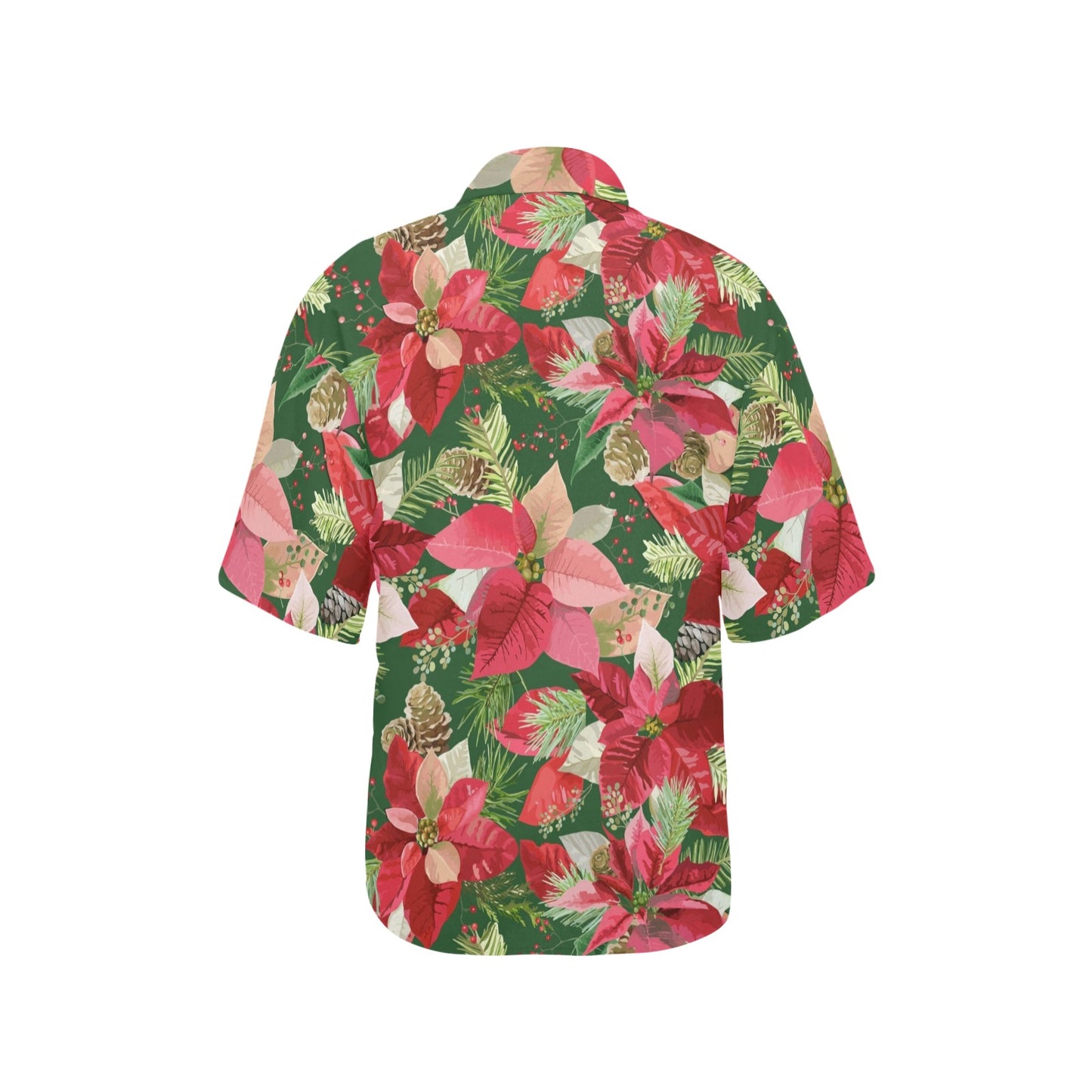 Poinsettia Pattern Print Design POT03 Women's Hawaiian Shirt