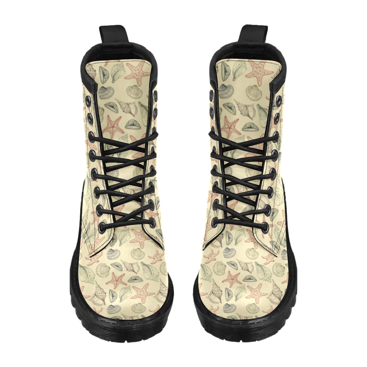 Seashell Print Design LKS305 Women's Boots