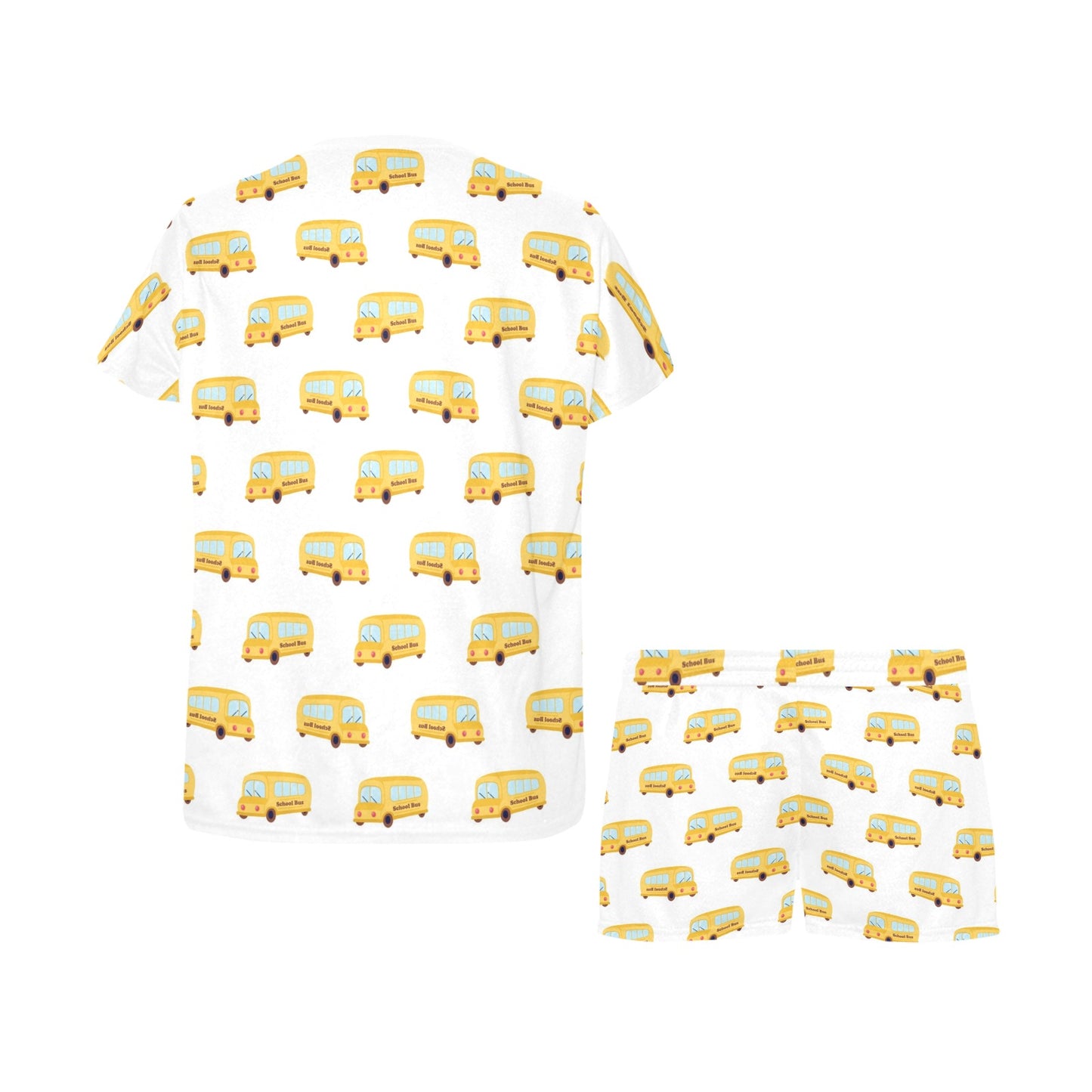 School Bus Print Design LKS306 Women's Short Pajama Set