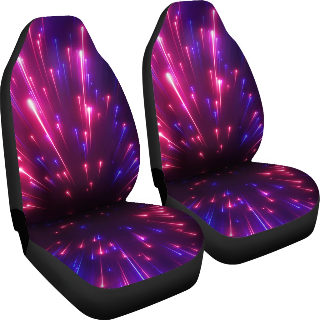 Celestial Purple Blue Neon Speed Light Universal Fit Car Seat Covers